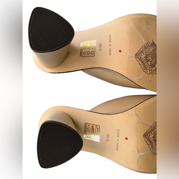 Free People Beige Open Toe Heels Size 38.5 New Without Box - Picture 6 of 8